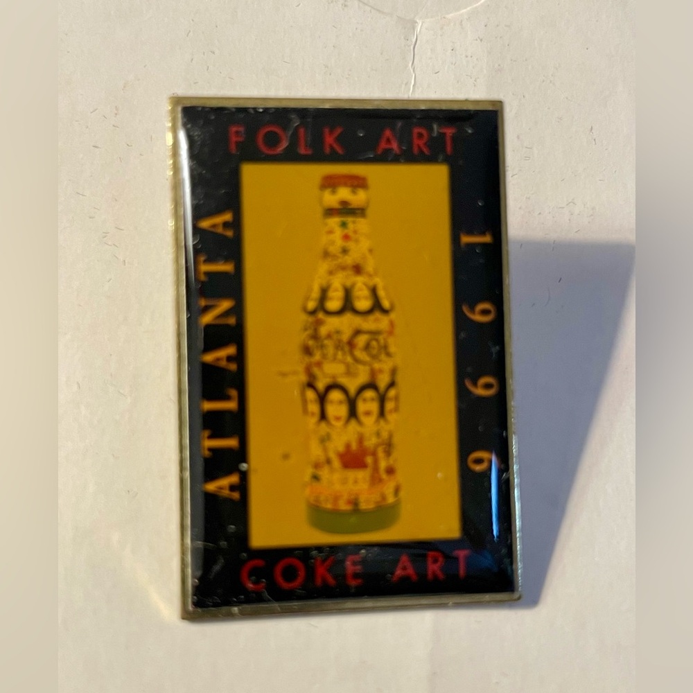 Coca Cola Folk Art Folk Art Lapel Push Back Pin 1996 Atlanta Olympics Edition